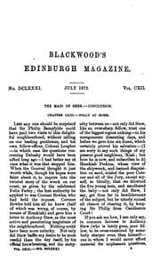 Tapa de The Edinburgh monthly magazine [afterw.] Blackwood's Edinburgh magazine ...
