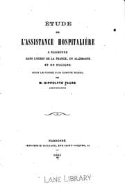Tapa de Étude sur l'assistance hospitalière a Narbonne, dans l'ouest de la France, en Allemagne et en ...