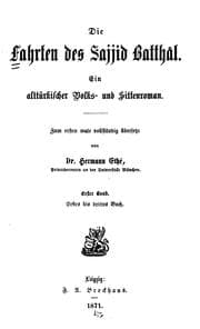 Tapa de Die Fahrten des Sajjid Batthal: Ein alttürkischer Volks-und Sittenroman