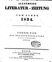 Tapa de Allgemeine Literatur-Zeitung