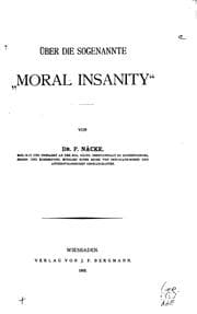 Tapa de Über die sogenannte"moral Insanity."