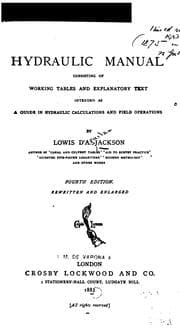 Tapa de Hydraulic Manual Consisting of Working Tables and Explanatory Text Intended as a Guide in ...