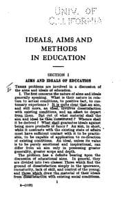 Tapa de Ideals, Aims and Methods in Education