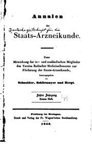 Tapa de Annalen der Staatsarzneikunde