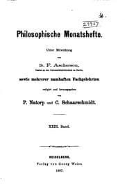 Tapa de Philosophische Monatshefte