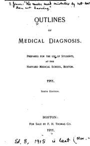 Tapa de Outlines of medical diagnosis 1911