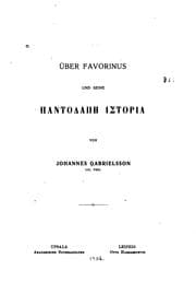 Tapa de Über Favorinus und seine Pantodapē Historia