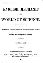 Tapa de English Mechanic and World of Science: With which are Incorporated "The Mechanic" "scientific ...