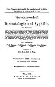 Tapa de Vierteljahrsschrift für Dermatologie und Syphilis