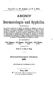 Tapa de Archiv für Dermatologie und Syphilis