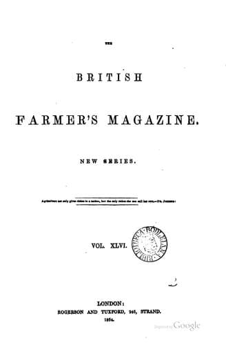 Tapa de British Farmer's Magazine