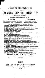 Tapa de Annales des maladies des organes génito-urinaires