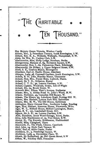 Tapa de The Charitable Ten Thousand, 1896