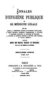 Tapa de Annales d'hygiène publique et de médecine légale