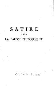 Tapa de Satire sur la fausse philosophie