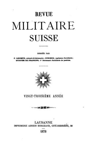 Tapa de Revue militaire suisse