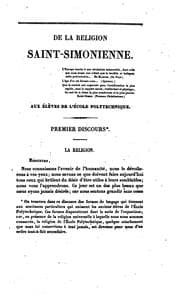 Tapa de De la religion Saint-Simonienne