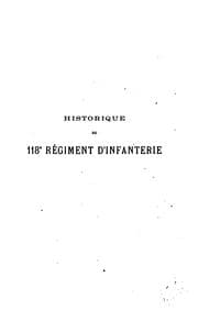 Tapa de Historique du 118e régiment d'infanterie