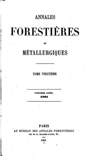 Tapa de Annales forestières