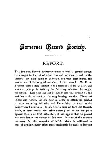 Tapa de Somerset Record Society