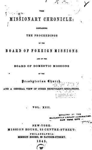 Tapa de The Missionary Chronicle