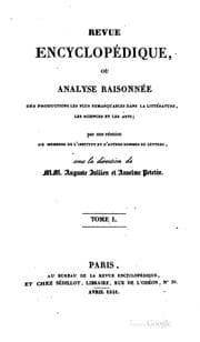 Tapa de Revue encyclopédique [formerly Annales encyclopédiques].