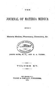 Tapa de Journal of Materia Medica