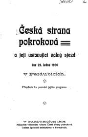Tapa de Česká strana pokroková a její ustavující valný sjezd dne 21. ledna 1906 v ...
