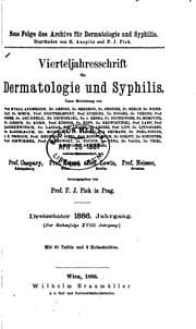 Tapa de Vierteljahrsschrift für Dermatologie und Syphilis