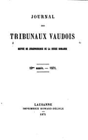 Tapa de Journal des tribunaux et revue judiciaire