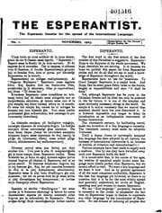 Tapa de Esperantist: Esperanto gazette for spread of international language