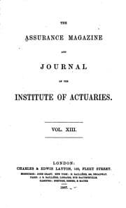 Tapa de The Assurance Magazine, and Journal of the Institute of Actuaries
