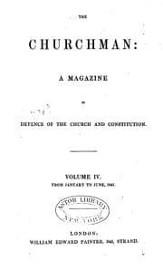 Tapa de The Churchman, a Magazine in Defence of the Church and Constitution