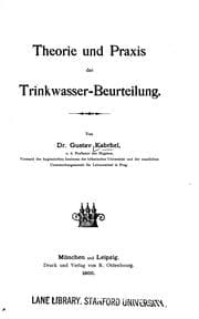 Tapa de Theorie und Praxis der Trinkwasser-Beurteilung