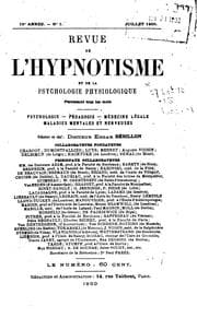 Tapa de Revue de l'hypnotisme et de la psychologie physiologique.
