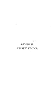 Tapa de Outlines of Hebrew syntax, tr. and ed. by J. Robertson