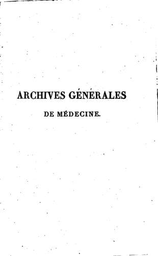 Tapa de Archives générales de médecine