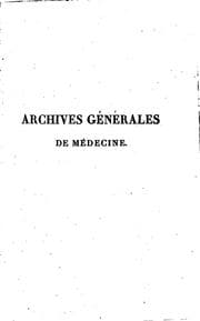 Tapa de Archives générales de médecine