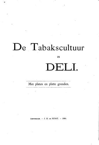 Tapa de De tabakscultuur in Deli