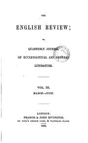 Tapa de The English Review, Or, Qarterly Journal of Ecclesiastical and General ...