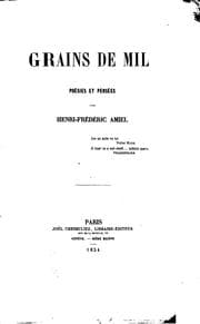 Tapa de Grains de mil: poesies et pensees