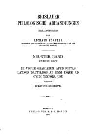 Tapa de Breslauer philologische Abhandlungen