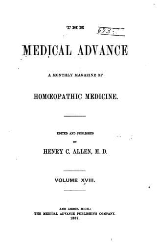 Tapa de The Medical Advance