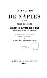 Tapa de Insurrection de Naples en 1647, ouvrage tr. et précédé d'une intr. par L. d'Hervey de Saint-Denys