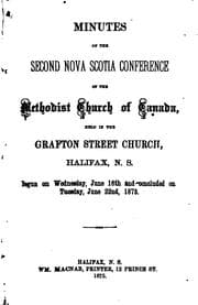 Tapa de Minutes of the Proceedings of the Nova Scotia Conference of the Methodist Church