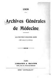 Tapa de Archives generales de medecine