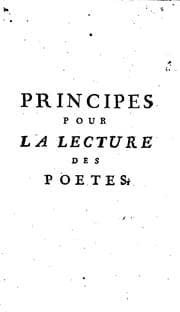 Tapa de Principes pour la lecture des poetes