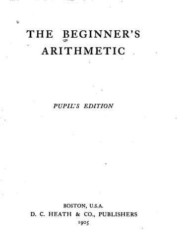 Tapa de The Beginner's Arithmetic
