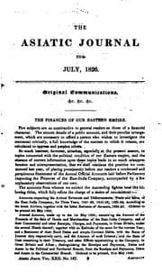 Tapa de The Asiatic Journal and Monthly Register for British India and Its Dependencies