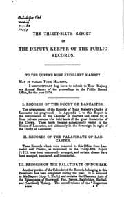 Tapa de Annual Report of the Deputy Keeper of the Public Records